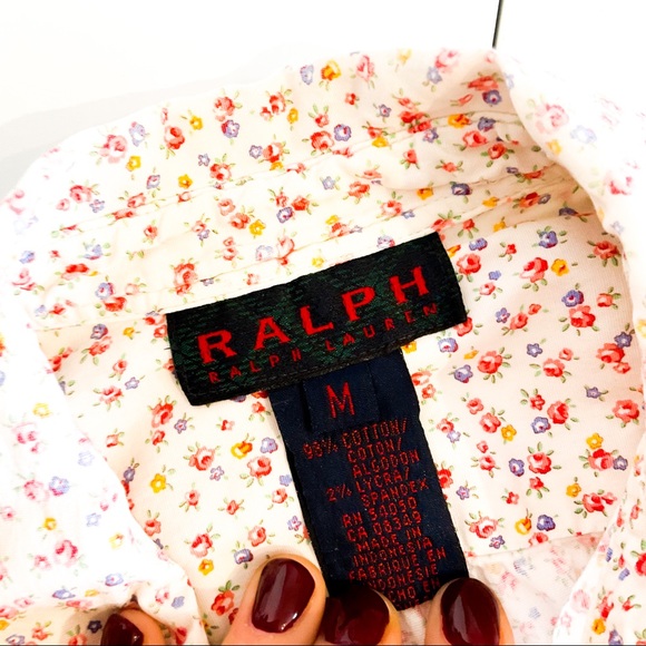 12. RALPH LAUREN Cream Floral Button Up Cotton Blouse - Picture 3 of 11